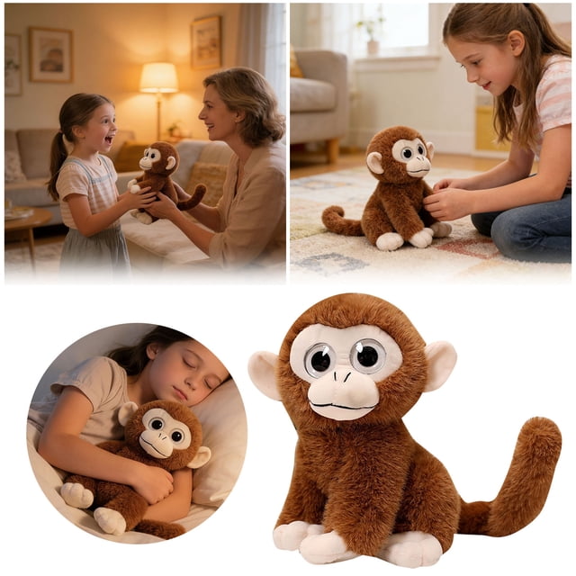 Decoration Punch Monkey 23cm Monkey Friendly Material For Children To Wash Realistic Soft And Cute Monkey