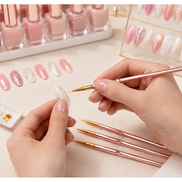 ネイルアート用品(筆など) Ka 3 Piece Nail Art Brush Set, Liner Pens and Striping Brushes for
