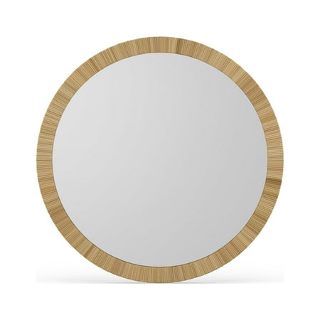 MoDRN Natural Boho Round Rattan Wall Mirror