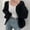 Black, variant on DuoJiaJ Womens Thick Knit Cardigan, Open Front Balloon Sleeve Loose Solid Beige One Size