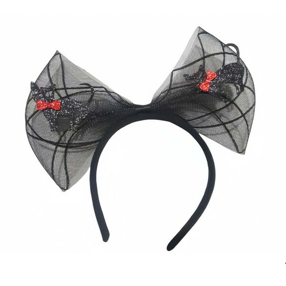 yunLXY Funny Halloween Headband Under $5 Beaupretty Halloween Headbands Hair Hoop Bowknot Mesh Headpiece Costumes for Women Headpiece for Women One Size