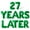 Green, variant on Letter Balloons - 27 YEARS LATER 16" Inch Alphabet Letters Foil Mylar Balloon 27th Birthday Party Banner (Black)