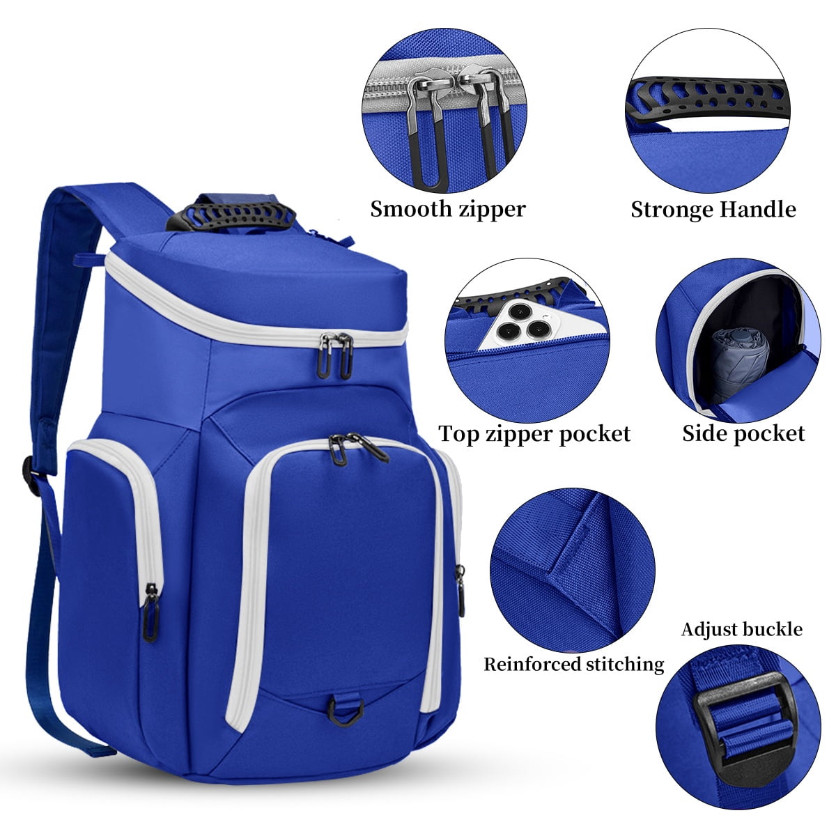 Sports Bag for Basketball, Soccer & More Basketball Backpack with Ball Holder & Shoes Compartment