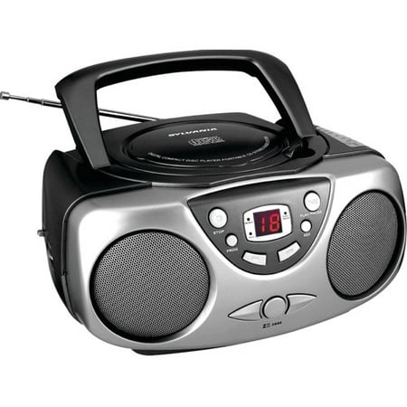 Sylvania SRCD243M Portable CD Boom Box with AM/FM Radio, (Best Portable Cd Boombox)