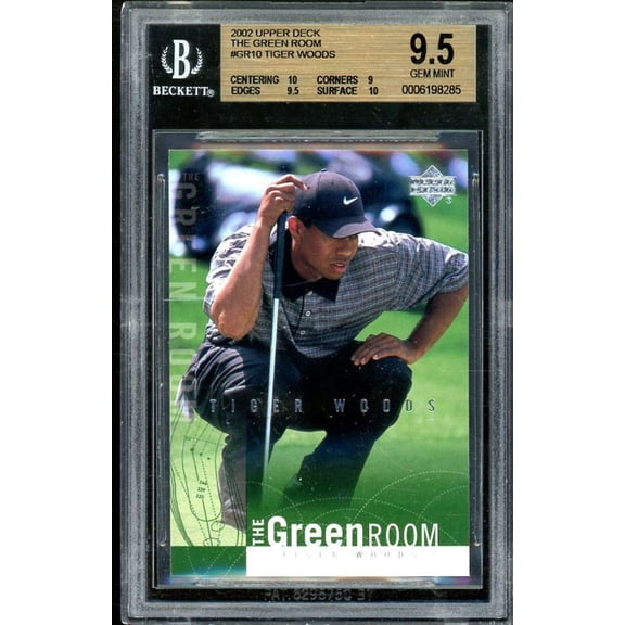 Tiger Woods Golf Card 2002 Upper Deck The Green Room #GR10 BGS 9.5 (10 9 9.5 10)