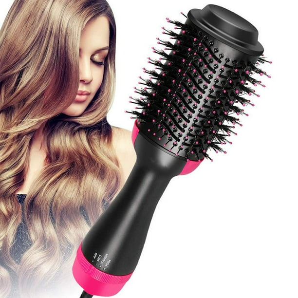 Cepillo de aire caliente 1000W 3 en 1 Cepillo de aire caliente de iones negativos, soplado de aire caliente profesional, peines estilo rollo para hombres y mujeres LingWen 1327537064428