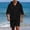 Black, variant on Casual Spring Outfits for Men 2 Piece Linen Long Sleeve Hoodie Button Down with Pocket and Matching Shorts Set Size 3XL White