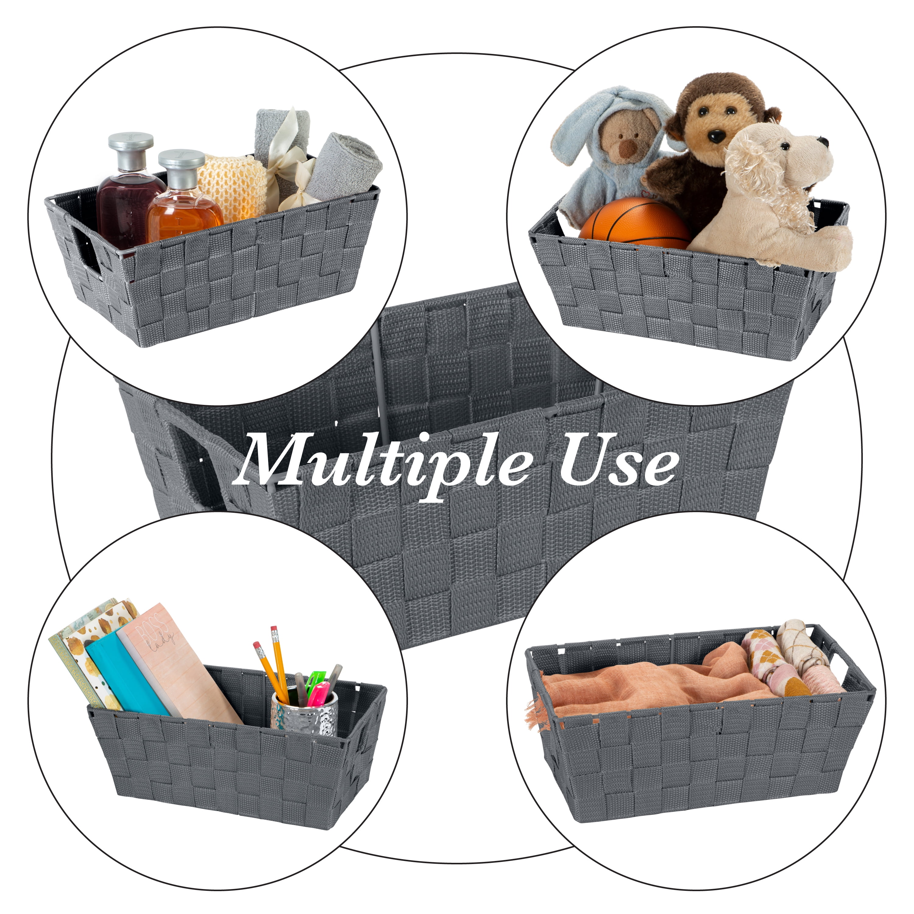 Simplify Fabric Storage Basket in Grey