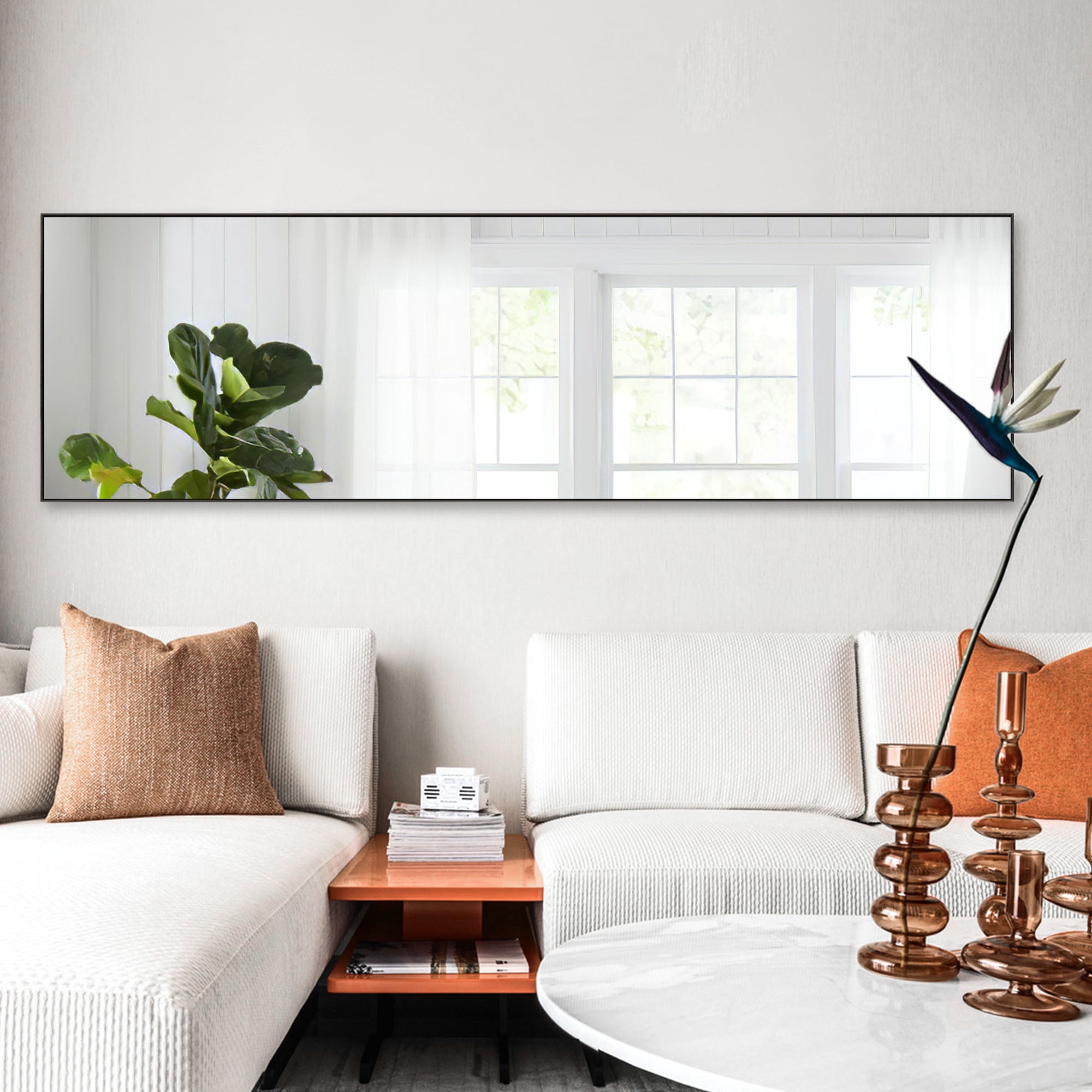 59"x16" Full Length Mirror Standing Mirror for Living Room Rich Black