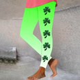 thumbnail image 2 of DDAPJ pyju St. Patrick's Day Leggings for Women Trendy Shamrock Print High Waisted Stretch Legging Stretchy Workout Yoga Pants Army Green L, 2 of 5