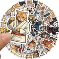 thumbnail image 2 of Paquete de pegatinas con tema de gato de Kung-Fu, 50 unidades, para álbumes de recortes y más, 2 of 2
