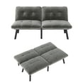 thumbnail image 3 of Aukfa 3-in-1 Velvet Futon Sofa Bed, 63" Sleep Sofa with Split 5-Position Backrests, Gray, 3 of 7