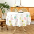 thumbnail image 4 of Easter Tablecloth Round 60 Inch, Waterproof Egg Themed Table Cloth, Washable Table Cover for Holiday Dinner Party Decoration, 4 of 6