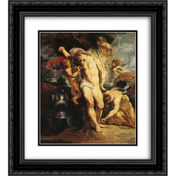 Peter Paul Rubens 2x Matted 20x24 Black Ornate Framed Art Print 'The Martyrdom of St. Sebastian'