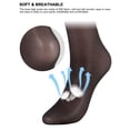 thumbnail image 4 of Deago 8 Pairs Women's Sheer Knee Highs Pantyhose with Reinforced Toe - 20D Nylon Stockings for Women (Black+Skin), 4 of 7