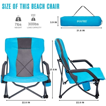 Eayy Low Sling Folding Beach Chair Camping Chairs Compact Concert Lumbar Back Support Festival Chair With Carry Bag Walmart Canada