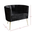 thumbnail image 3 of HMD Moveis Velvet Flared Arm Chair With Stool, Black, 3 of 8