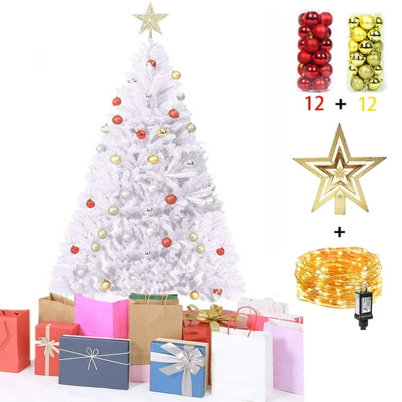 APPIE 5Ft PVC Artificial Christmas Tree w/ LED Lights for Xmas Decoration