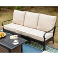thumbnail image 3 of 9-Seat Outdoor Patio furniture Set with 56” Fire Pit Table, Patio Fire Pit Set with Rocking Chairs & Ottomans, 8-Piece Outdoor Conversation Set, Beige, 3 of 17