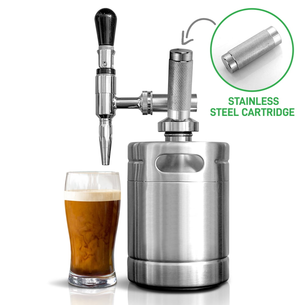 NutriChef NCNTROCB10 64 Oz. Nitro Cold Brew Coffee Maker Stainless Steel Homebrew Coffee Keg
