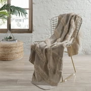 Modern Threads Farrah Beige Acrylic Adult Throw Blanket, 50" x 60"