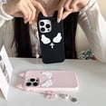 thumbnail image 7 of Soft Silicone Case for iPhone 16 Pro Max with 3D Cat Ears, Angel Wings & Cross, Y2K Fashion, Full Protection, Bow Tie Hanging Chain，Black, 7 of 7