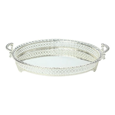 

Serving Tray Organizer Fruit Storage Basket for Countertop Vanity Restaurant Argent