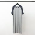 thumbnail image 2 of JTieacloth Men's Sleep Tops Male Raglan Sleeve Color Block Robe Short Sleeve Pajama Dress Comfortable High Elastic Homewear Gray, 2 of 6