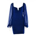 thumbnail image 1 of V-Neck Long Sleeve Backless Dress High Waist Pleated Street Fashion Hip Short Skirt Solid Color, 1 of 4