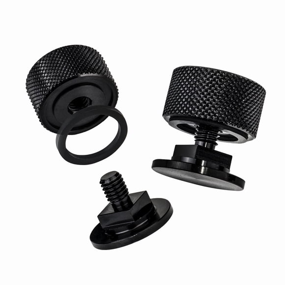 3mirrors Capuchon de Soudage (Pipeliner) Attaches de Casque Accessoires de Rechange pour Couvre-Chef Vis Capuchon Rabattable Aluminium - Anodisé avec Rondelle en Silicone Antidérapant 1 Paire - Noir