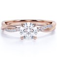 thumbnail image 1 of JeenMata Anillo de Compromiso de Moissanita de Corte Redondo Infinito de 1 Quilate en Oro Rosa de 18 K sobre Plata, 1 of 6
