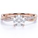 thumbnail image 1 of JeenMata Anillo de Compromiso de Moissanita de Corte Redondo Infinito de 1 Quilate en Oro Rosa de 18 K sobre Plata, 1 of 6