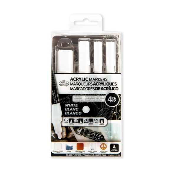 Royal & Langnickel 4pc White Acrylic Painting Marker Set