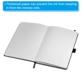 thumbnail image 4 of Uxcell A5 Cuaderno de notas de tapa dura con líneas de 160 páginas, papel grueso de 80 g/m² con lazo para bolígrafo, negro, 4 of 7