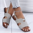 thumbnail image 6 of Summer Sandals, Wide Width Shoes for Women, Dressy Flat Sandals for Women, Womens Slingback Sandals, Peep Toe Low Block Heel Sandals for Women, Leather Insole Comfort Sandals, Gray 7, 6 of 6