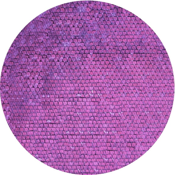 Ahgly Company Indoor Round Patterned Crimson Purple Area Rugs, 8' Round