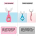 thumbnail image 5 of Cepillo de dientes infantil en forma de U (con estuche), cepillo de dientes infantil en forma de U, limpieza bucal 360° y blanqueamiento dental - Rosa, 5 of 5