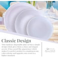 thumbnail image 3 of Modern Design Disposable Plastic Dinner Plates for Party (10 PC) Heavy Duty Disposable Dinner Set 10.25”, Fine China Look Plastic Dishes, Great for Baby Showers, Weddings, Birthdays, and Events, White, 3 of 5