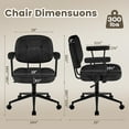 thumbnail image 2 of Falvinoryn Modern Home Office Desk Chair, Ergonomic Computer Task Chair with Padded Armrests, 360° Swivel Adjustable Height Rolling Chair, Rocking Function.Black, 2 of 7