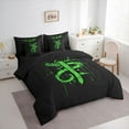 thumbnail image 3 of Feelyou Western Magic Animal Bedding Comforter Set 7 Pieces for Kids, Green Dragon Wildlife Full Bedding Set, Splatter Artwork Reversible Fitted Sheet Flat Sheet, Breathable Home Decor, 3 of 8