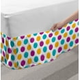 thumbnail image 2 of Polka Dot Bed Skirt, Retro Design Circular Rounds on Plain Backdrop, Elastic Bedskirt Dust Ruffle Wrap Around for Bedding Decor, 4 Sizes, Multicolor, by Ambesonne, 2 of 2