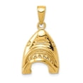 thumbnail image 3 of 14K Gold Polished 2-D Jaws Shark Head Mouth Open Pendant, 3 of 3