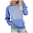 thumbnail image 1 of Wyzesi Chandails en Molleton Décontractés pour Femmes Mode Décontractée Rayé Couleur Unie Imprimé avec Poche Col Rond Manches Longues Sweat à Capuche Chandails en Molleton Col Rond Femmes Chandails en Molleton Graphiques Overd Maxi Femmes, 1 of 5