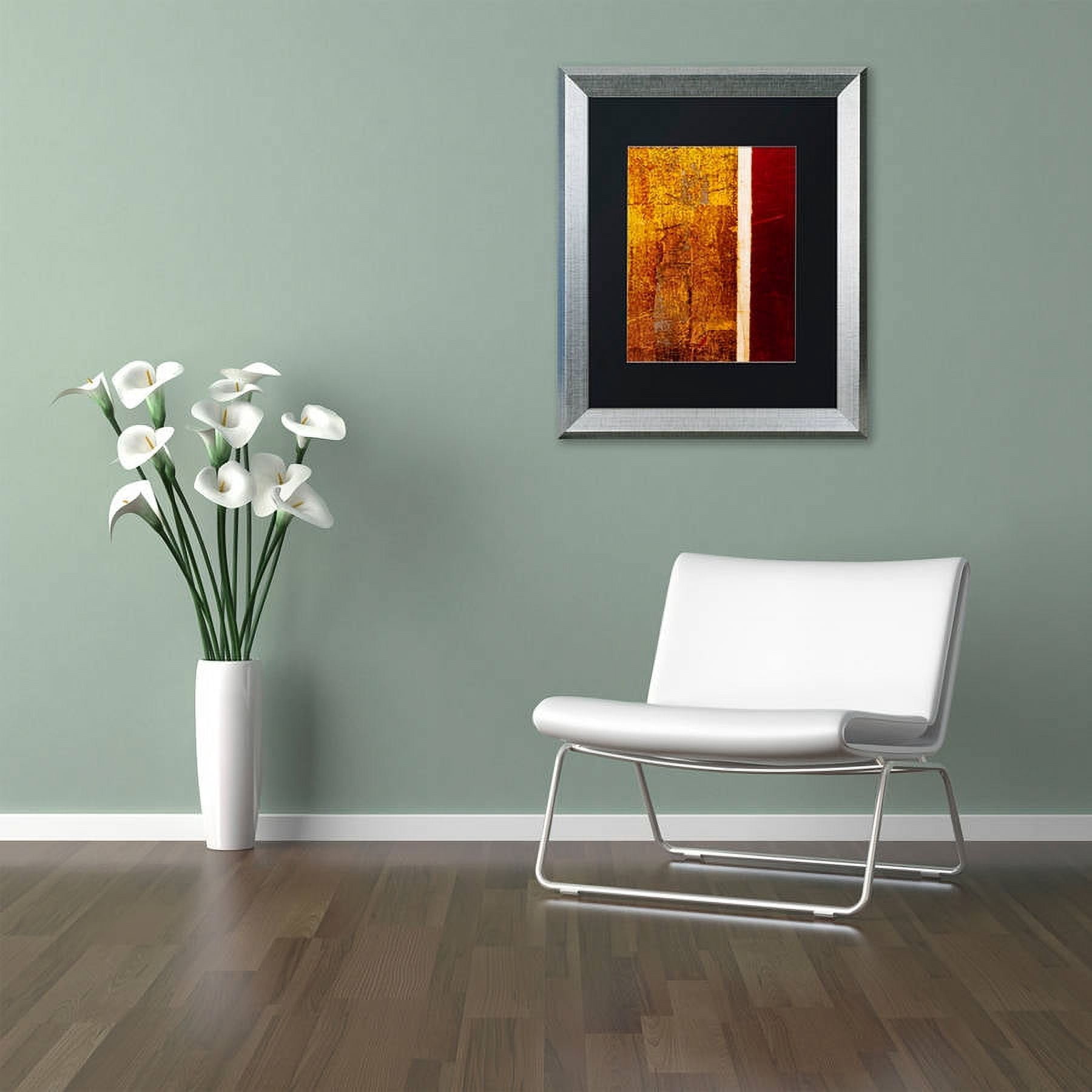 Trademark Fine Art "Gold Flakes" Canvas Art by Claire Doherty, Black Matte, Silver Frame