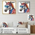 thumbnail image 4 of Designart "Red Blue Horse With Sunglasses And Shirt" Animals Horse Wall Decor, 4 of 5