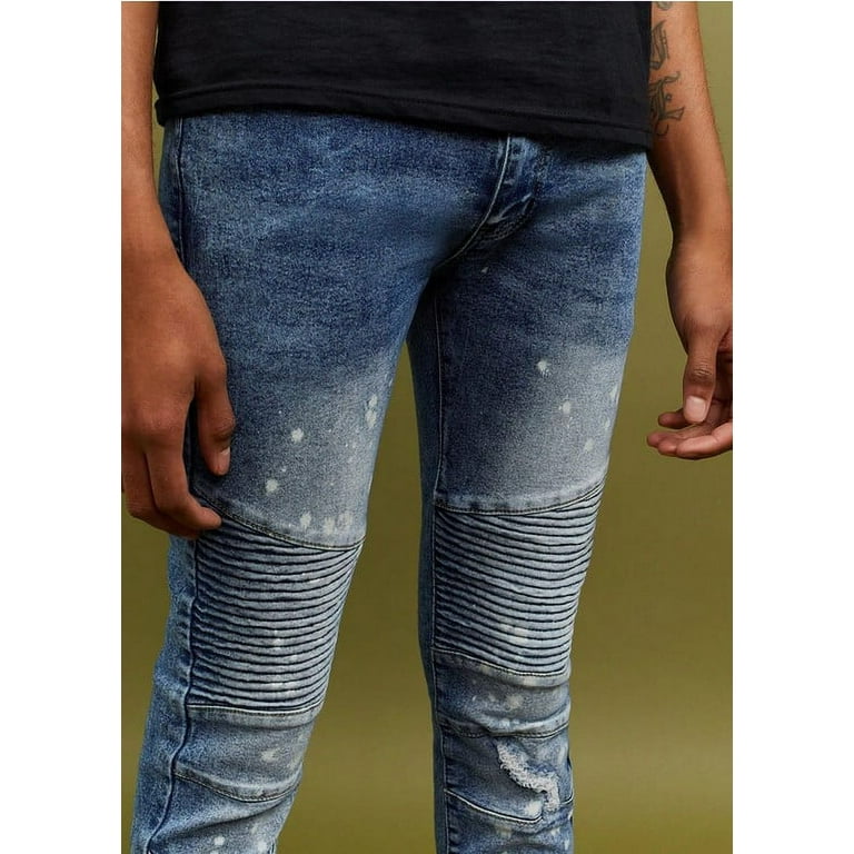 Reason Brand Men's Slim Skinny Fit Stretch Moto Jeans (36, Paint