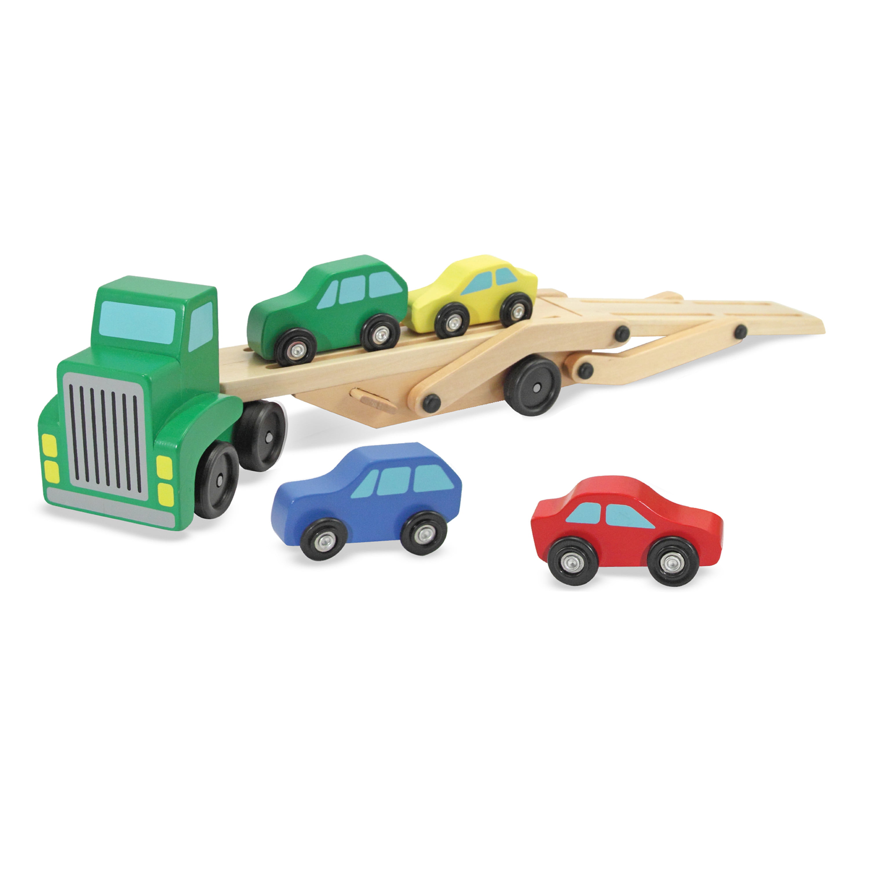 Melissa And Doug Cargo Carrier Wooden Pretend Toys Cars Truck 