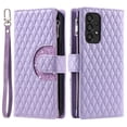 thumbnail image 3 of Crossbody for Samsung Galaxy A13 4G Wallet Phone Case with Card Slots Zipper Pocket, Soft Elegant PU Leather Flip Stand Lanyard Wrist Strap Purse Cover for Samsung Galaxy A13 4G Women Girls, Purple, 3 of 11