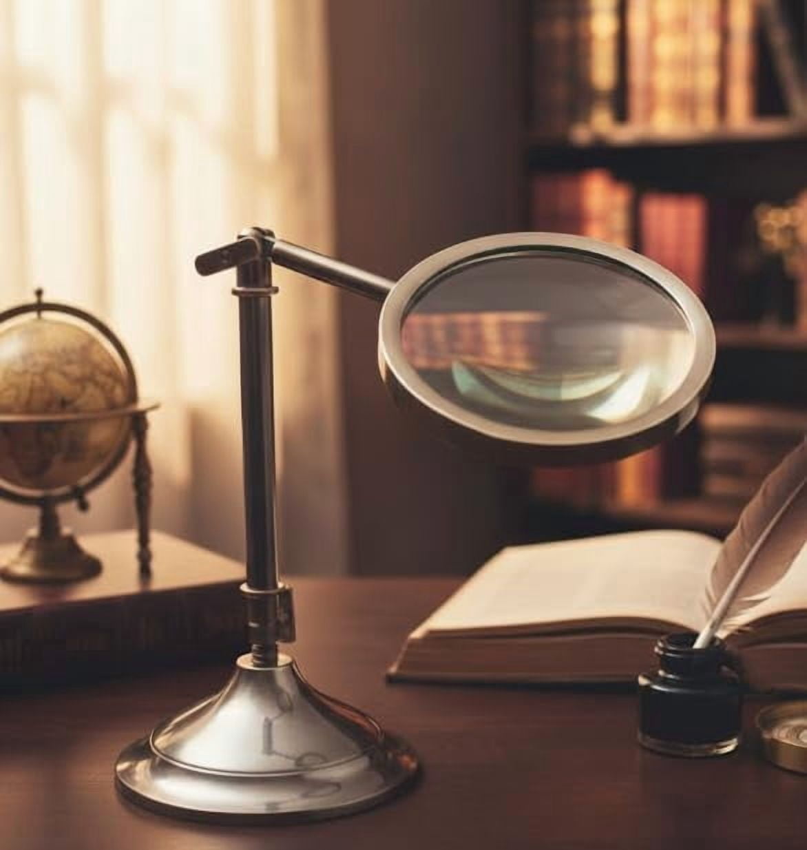Maritime treasures Adjustable Desk Magnifying Glass Hands-Free Desktop Magnifier with Heavy Base for Reading, Crafts, Sewing, Repair & Fine Detail Work