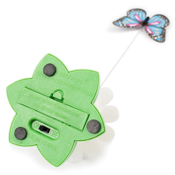 Juguete eléctrico giratorio para gatos, divertido juguete de plástico con forma de mariposa, juguetes interactivos de entrenamiento para gatos